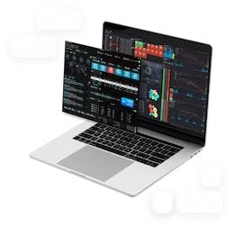 Trading platform on a laptop